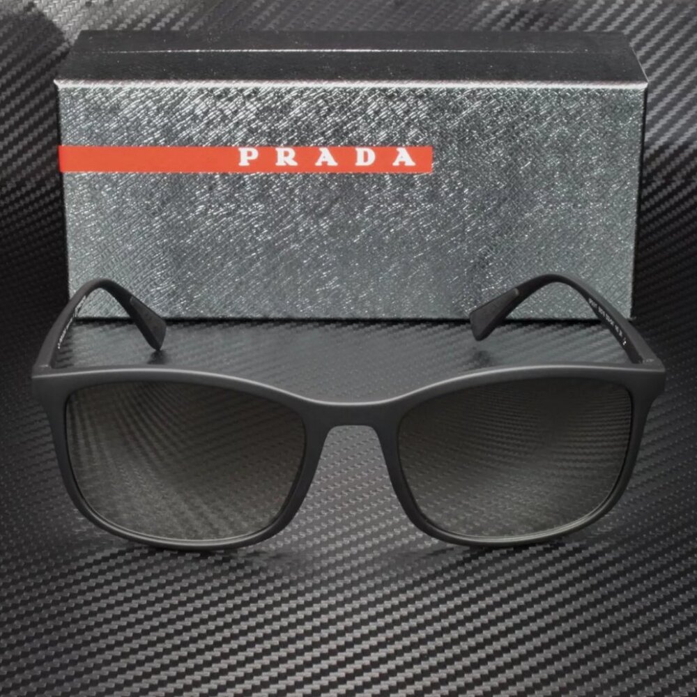 Prada Black Rubber Gradient Men's Sunglasses - Picture 2 of 4